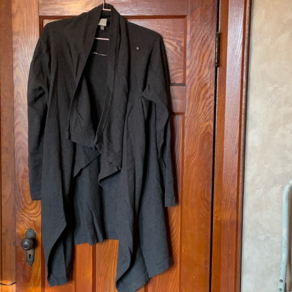 Dark Grey Draped Cardigan